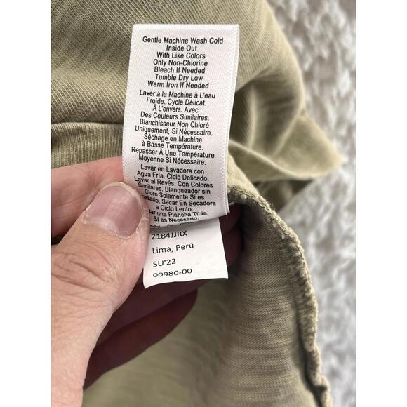 NATION LTD Para Boxy Tee Women's M Blouse Flounce Sleeve Knit Ruffle Sage Green - Picture 6 of 7